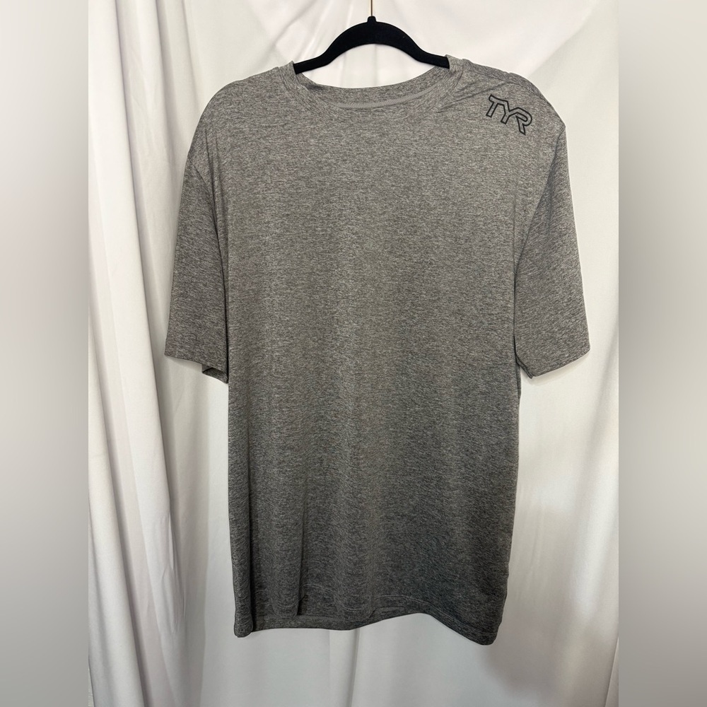 TYR Gray Short Sleeve Tee Sun Defense Shirt